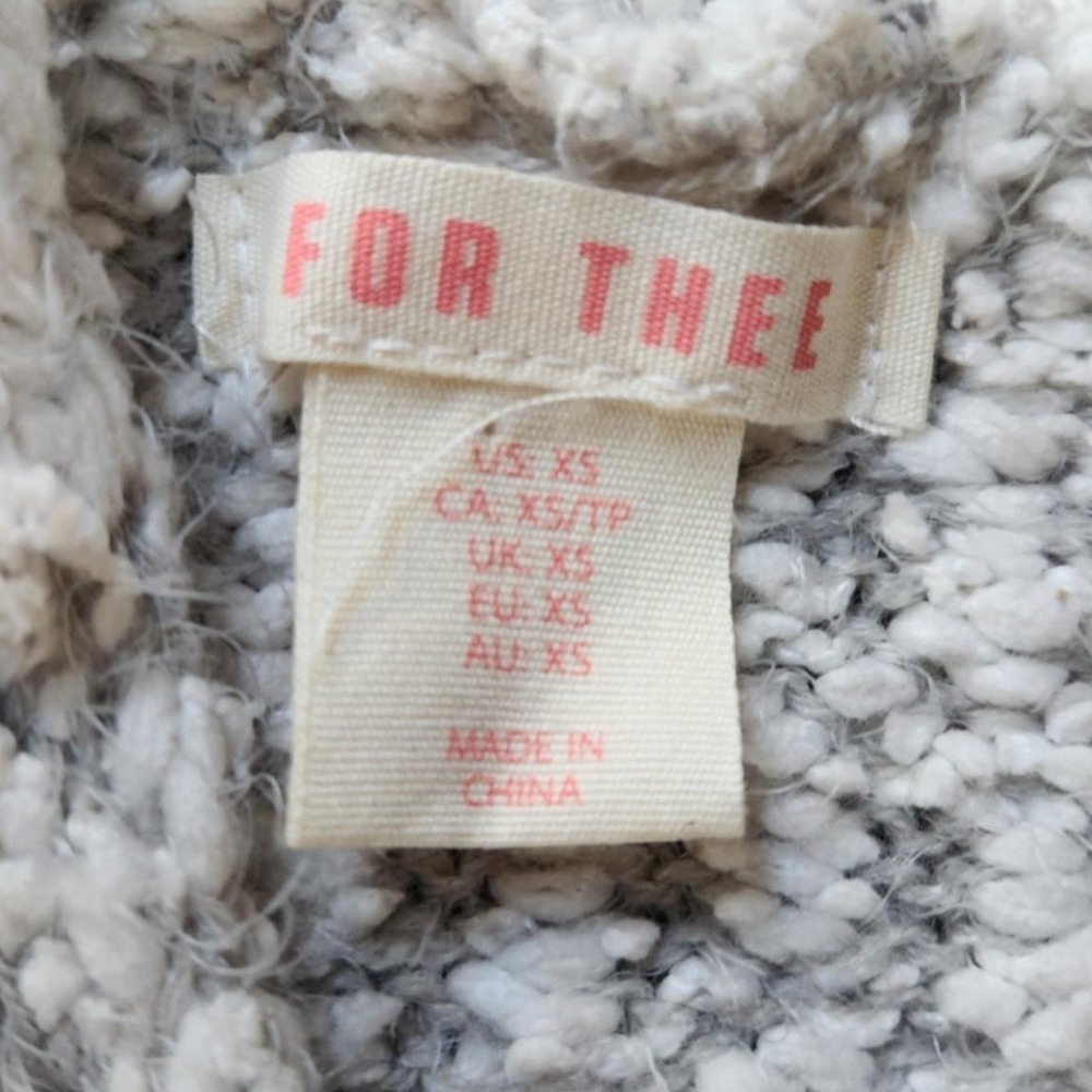 For Thee Knit Open Front Cardigan Sweater Pockets XS Cozy Comfy Over Sized Long - Picture 12 of 16